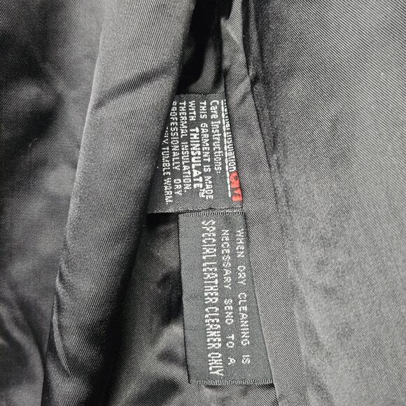 Vtg WILSONS LEATHER Black Leather Jacket Women’s Large Belted Midi Trench Coat - Picture 10 of 10